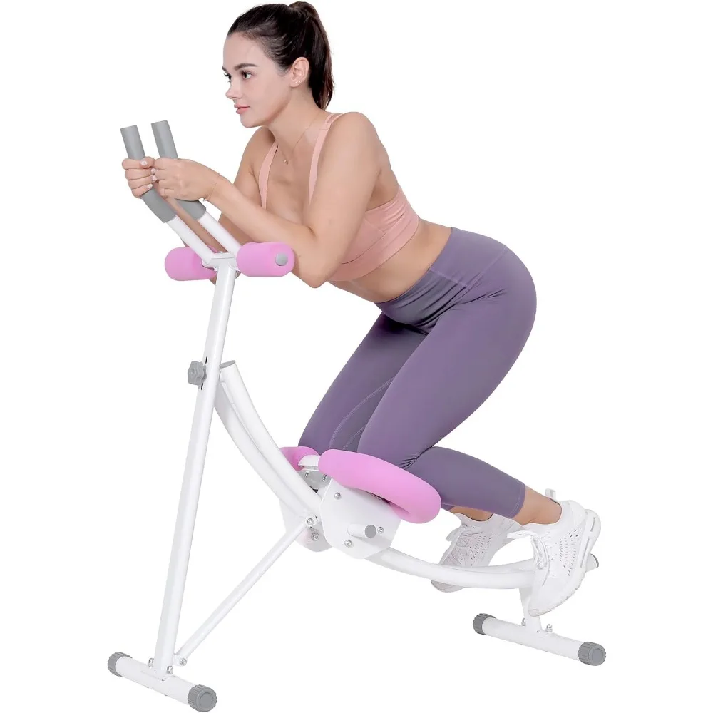 Macchina Ab regolabile con display LCD, attrezzatura da palestra domestica per allenamento centrale, rosa