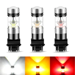 2PCS 3157 P27/5W T25 3057 4057 4157 Led Car Bulbs Brake Stop Parking Light Canbus NO Error Nonpolarity White Amber Red 12V 3030