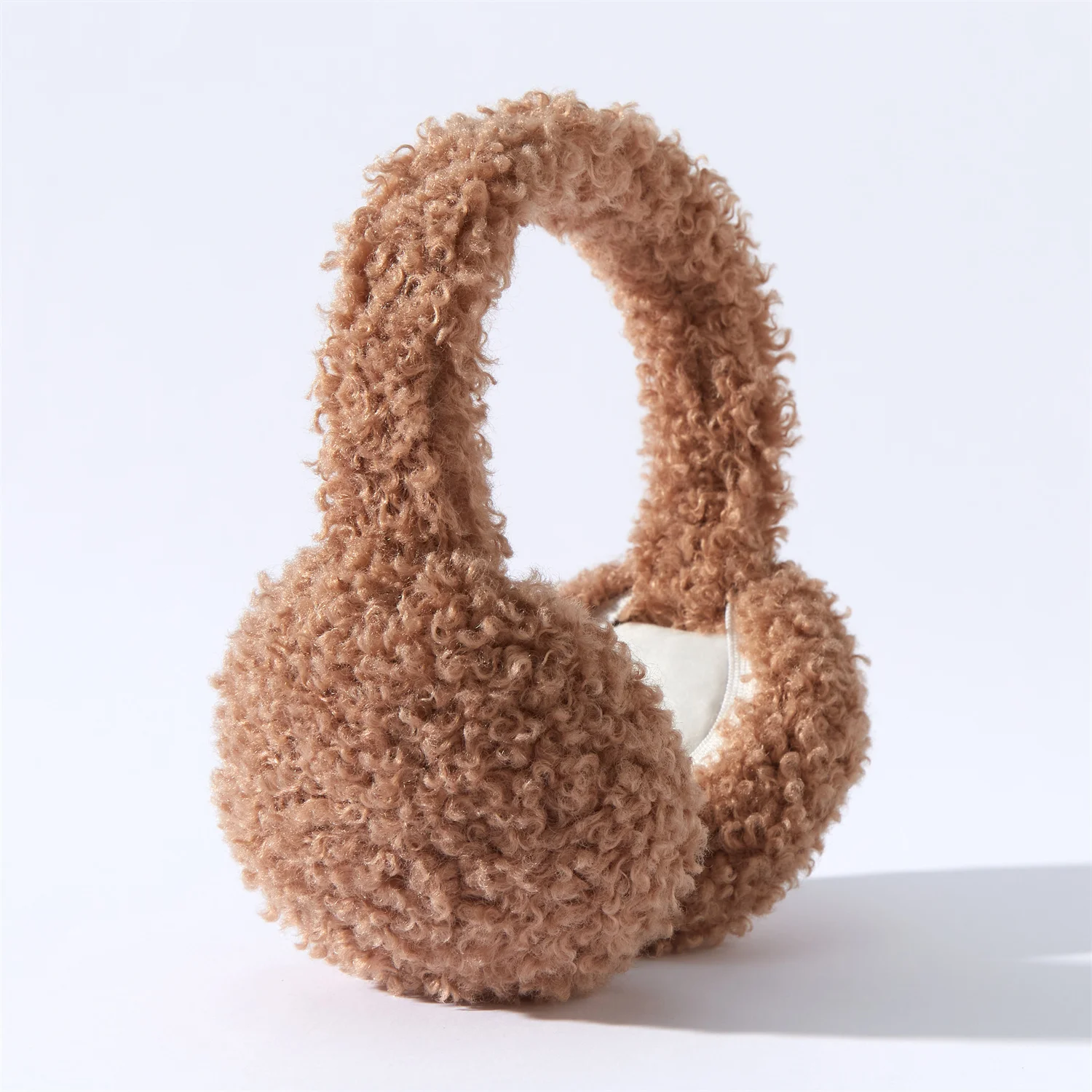 Anjj 2025 جديد مجعد أفخم غطاء للأذنين في الهواء الطلق يندبروف الدافئة طوي امرأة رجل غطاء للأذن موضة الشتاء اكسسوارات