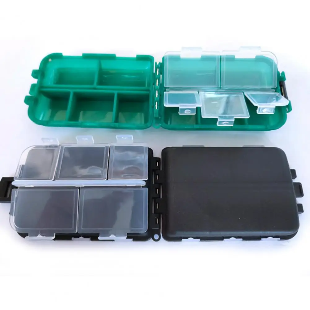 

Lure Storage Container Portable Double-sided Fishing Lure Box 10 Compartments for Soft Hard Bait Angling Tools Organizer Case