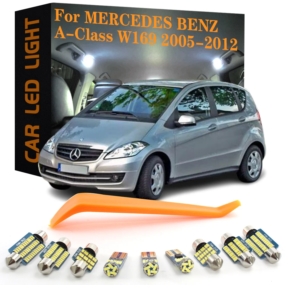 

18 шт. светодиодные внутренние фонари Canbus для Mercedes Benz A-Class W169 2005-2012 без ошибок купола косметического зеркала багажника лампы номерного знака