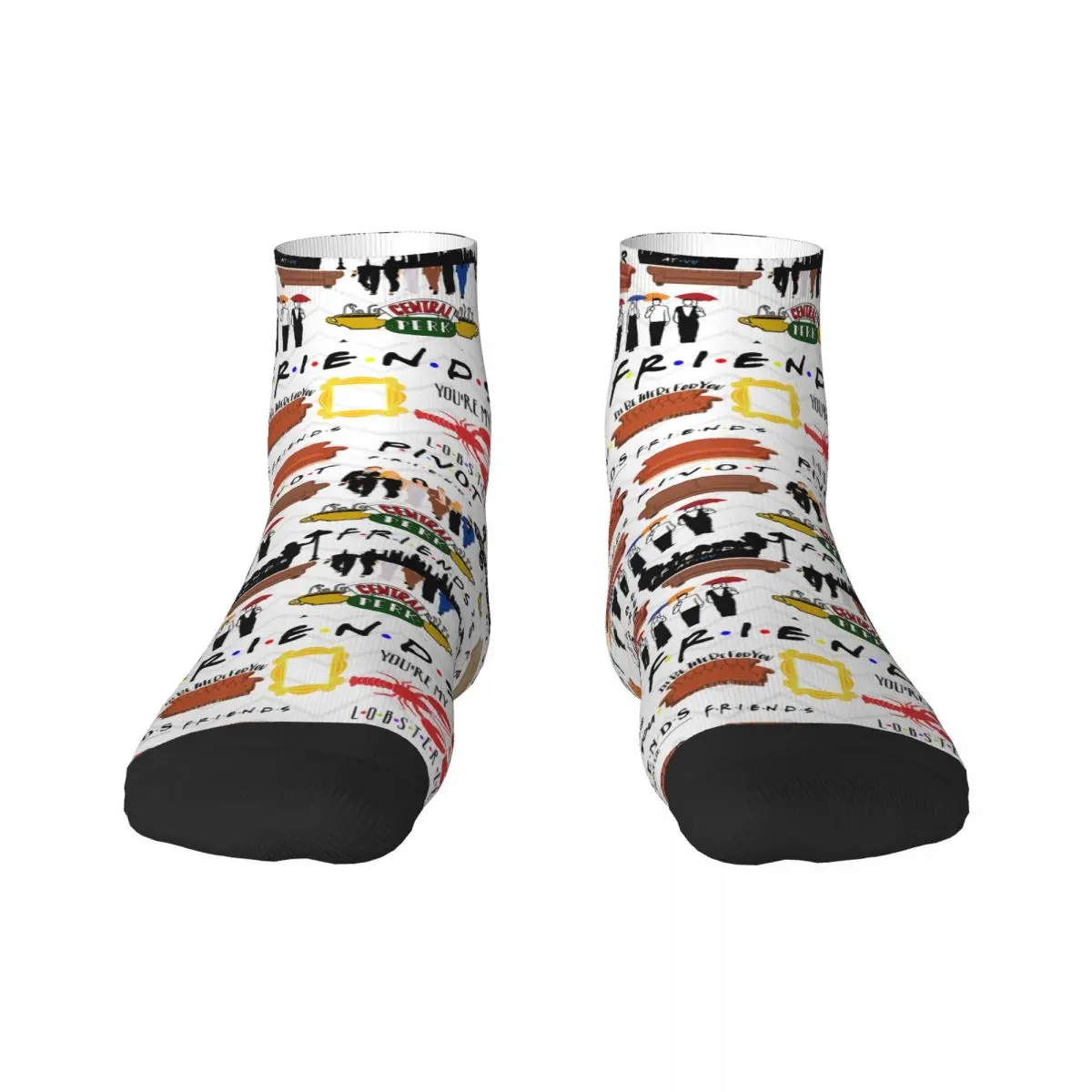 Vintage Friends Symbol Collage Dress Socks Men Women Warm Funny Novelty TV Show Crew Socks