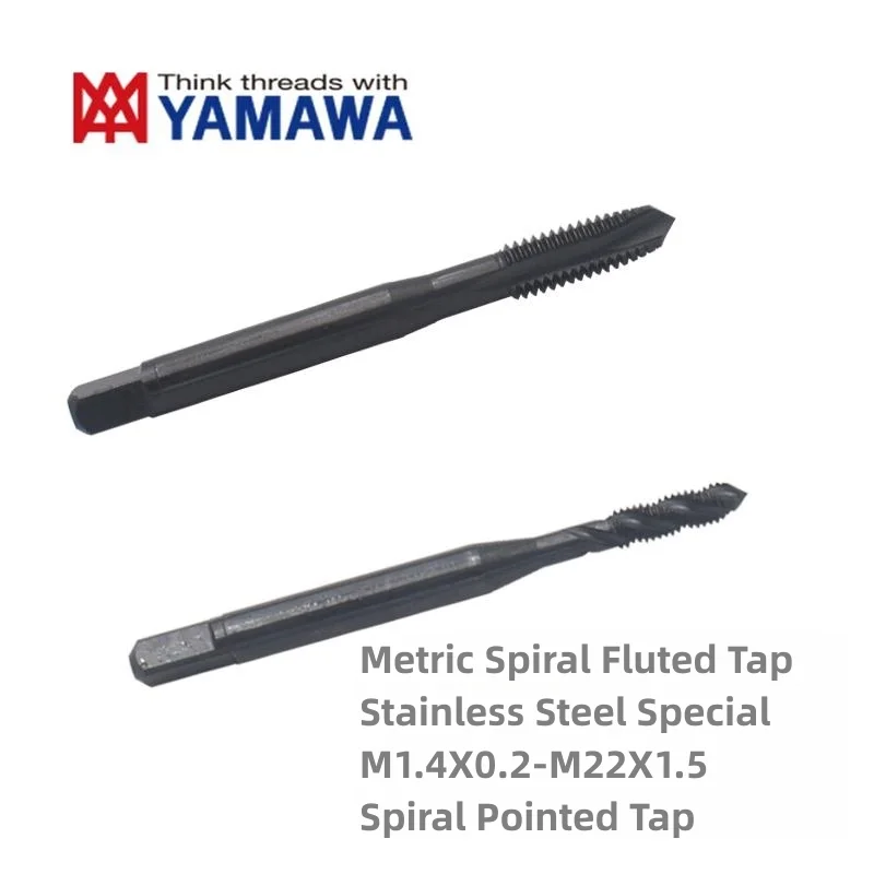 1PCS YAMAWA Oxidized Metric Fine Spiral Fluted Tap M1.4x0.2 M6X0.75 M7X0.5- M22X1.5 Machines Screw Thread tap Spiral Pointed Tap