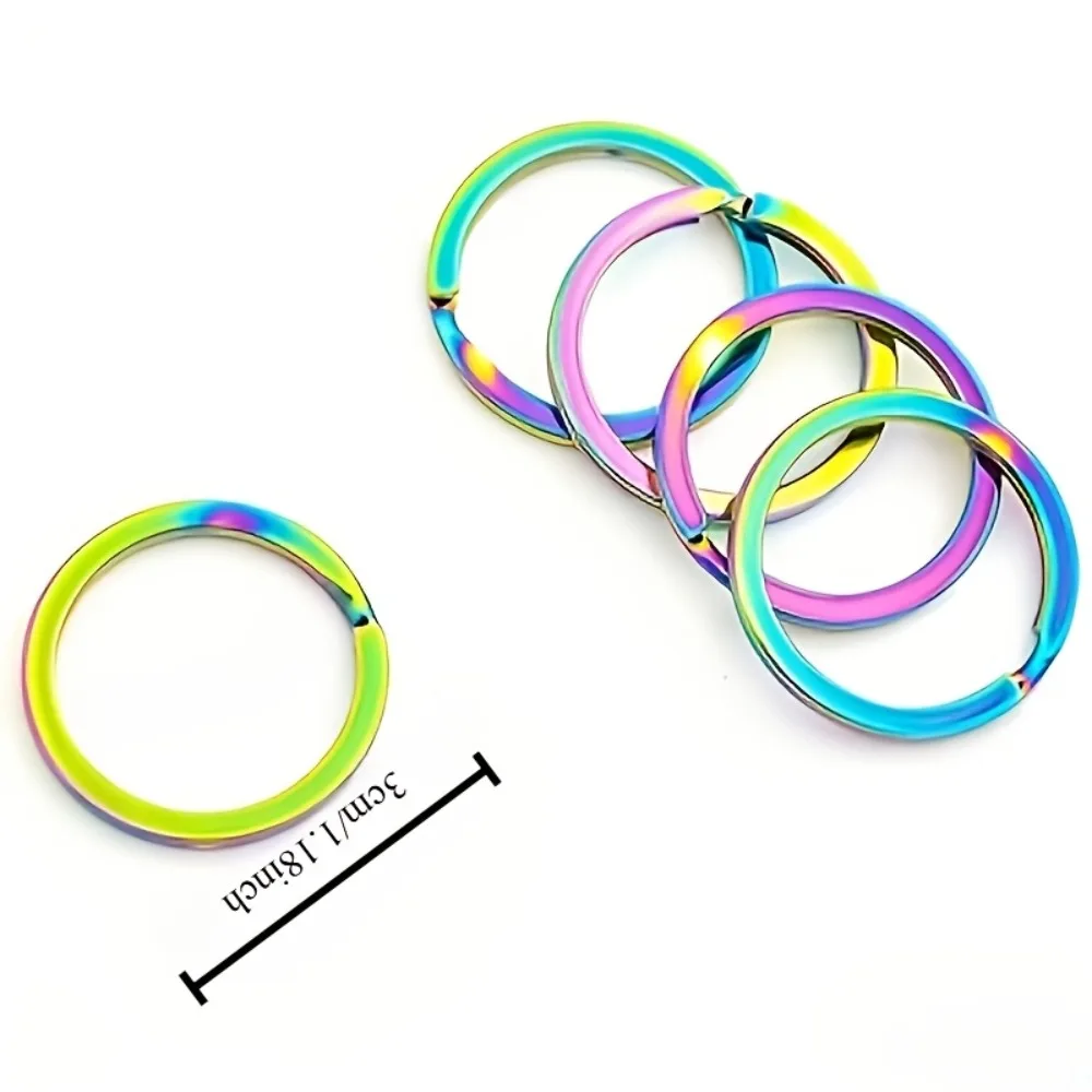 Rainbow Split Key Rings Colorful Metal Keychain Rings DIY Jewelry Making Accessories for Key Holder Bag Charm Pendant Connectors