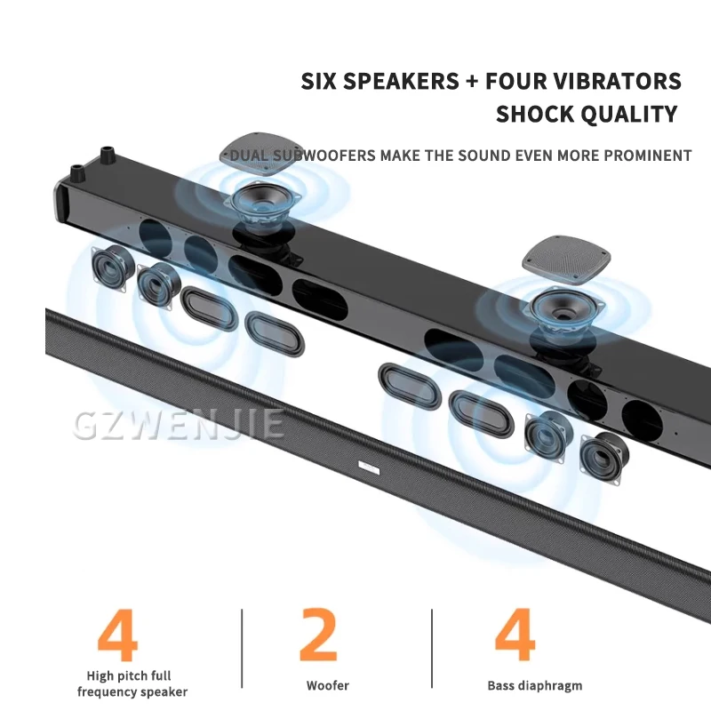 30W Bluetooth Speaker Column High Power Portable Speaker TV SoundBar For Computer Music Center Boom Box with TF AUX USB radio