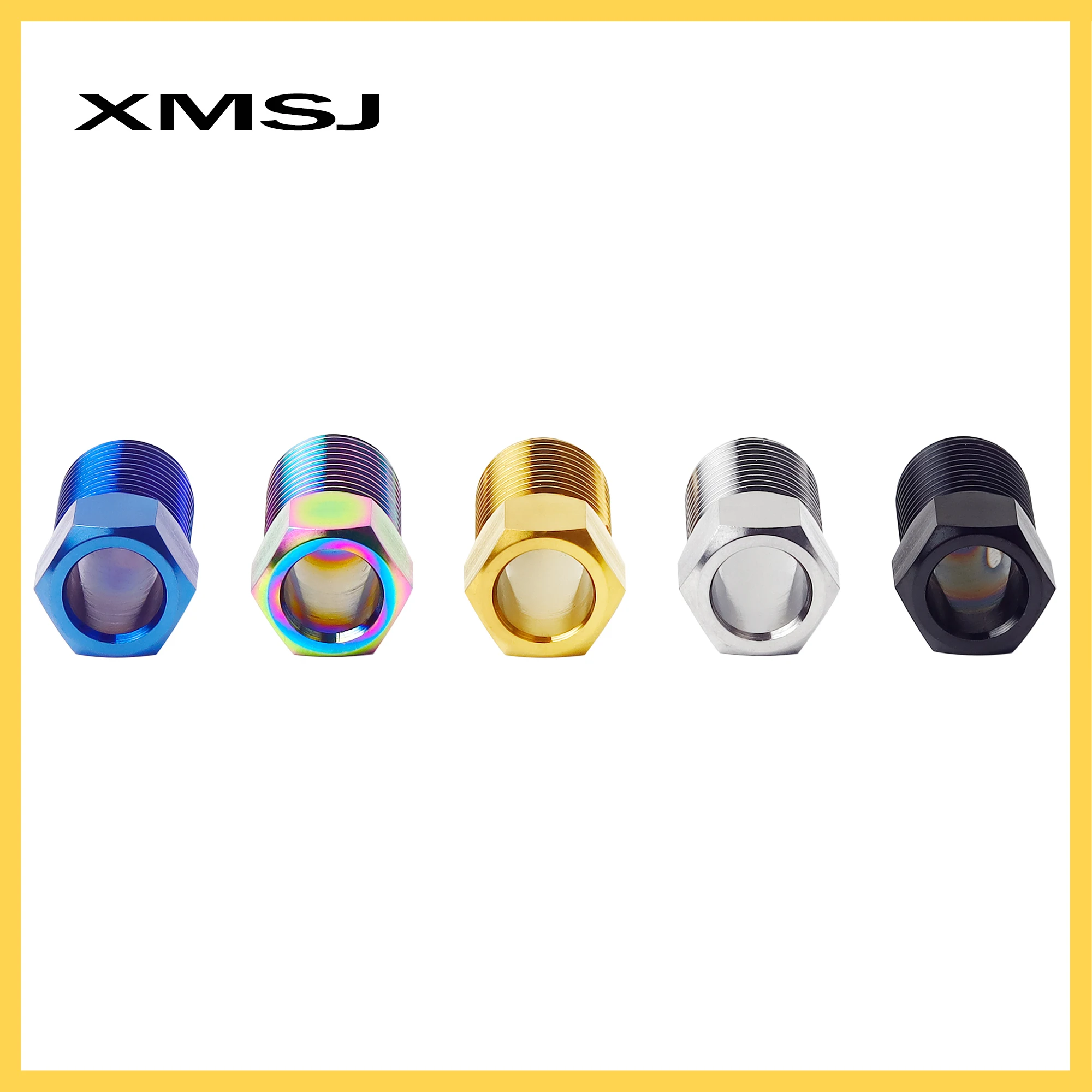 XMSJ M8 Bicycle Hydraulic Hose Titanium Bolt Disc Brake Oil Tube Connection Screw Brake Tubing Bolt For-Shimano/A/VID/GUIDE