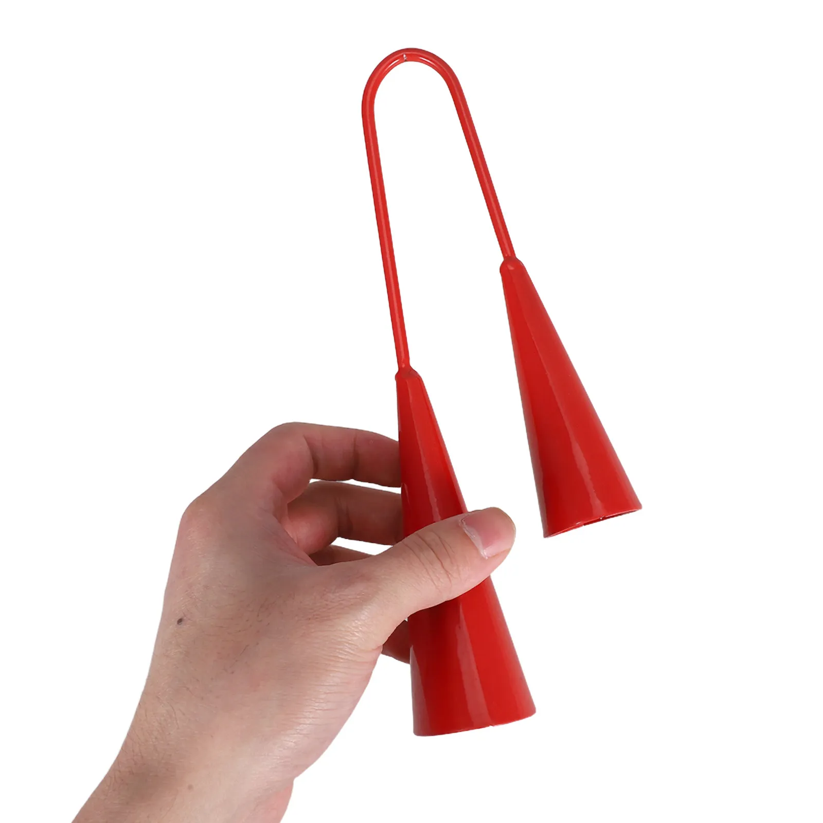 Instrumento de Percussão Manual Agogo Bell de Aço Bicolor para Educação Musical Infantil, Uso em Sala de Aula e em Casa, Ensino de Coordenação Rítmica
