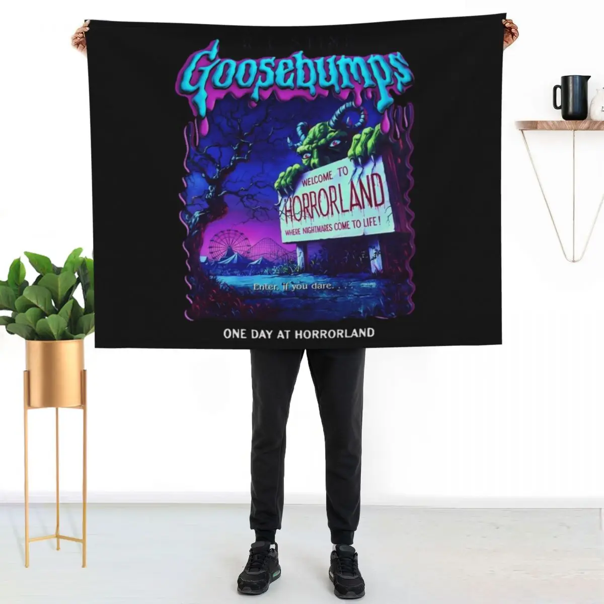 

Goosebumps One Day At HorrorLand Throw Blanket Multi Use Warm Blanket for Living Room Bedroom