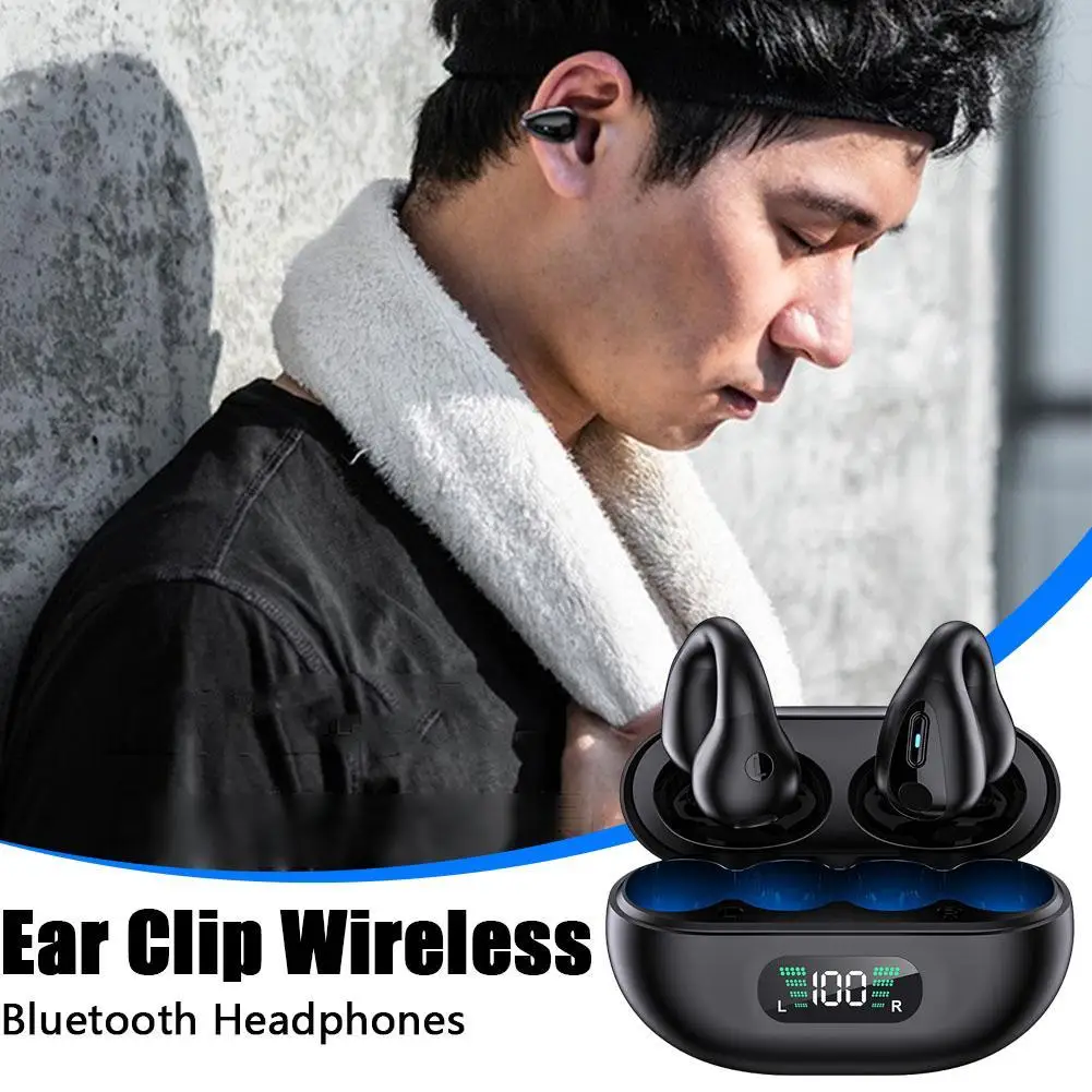 NEW High-end Private Model Wireless Bluetooth Earphones Clip-on Wireless Sport Earbuds Noise Reduction Waterproof Stereo Sound