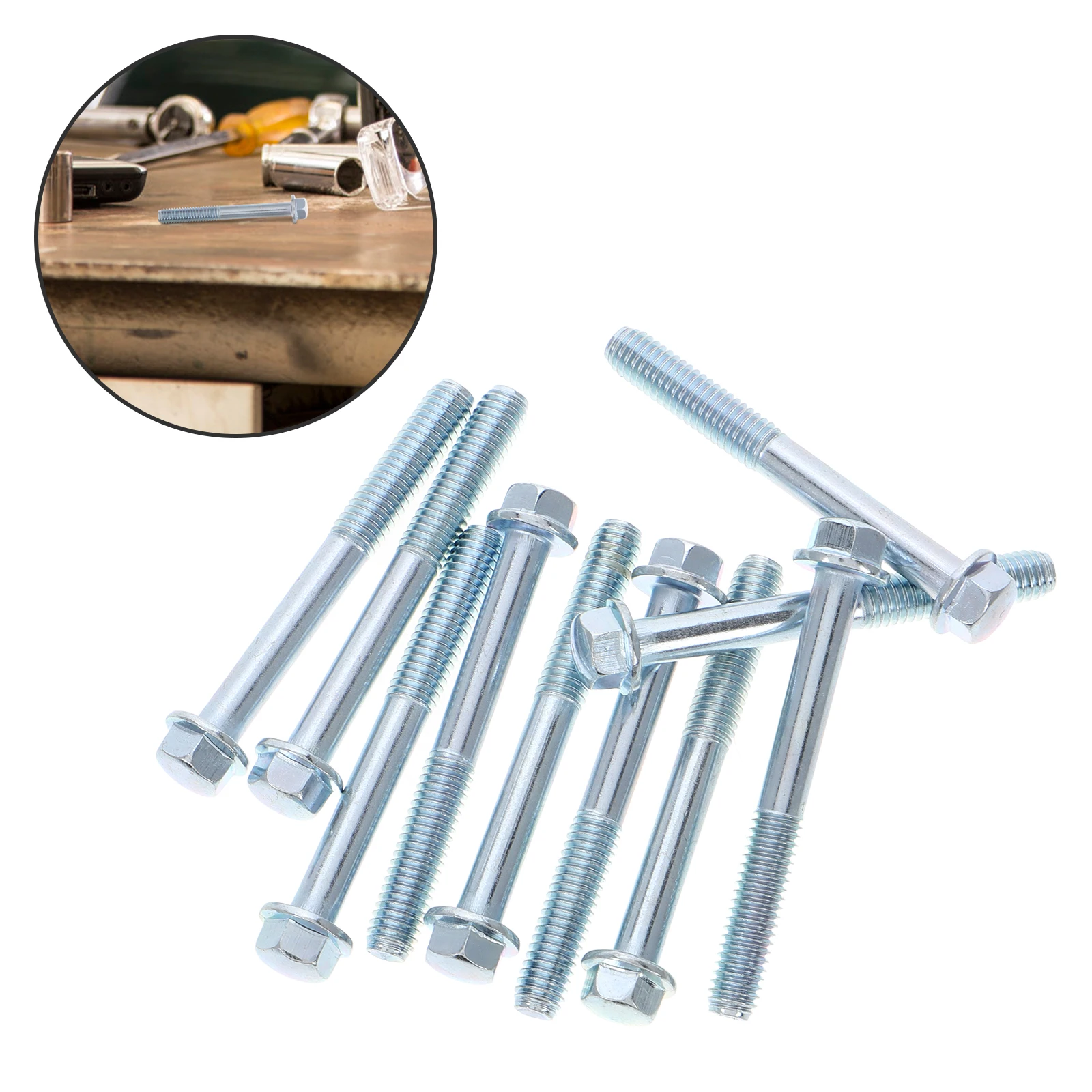 

10pcs Engine Mounting Screws 6mm Standard Size Motorcycle Bolt Set Durable Metal Construction Enhanced Safety Compatibility