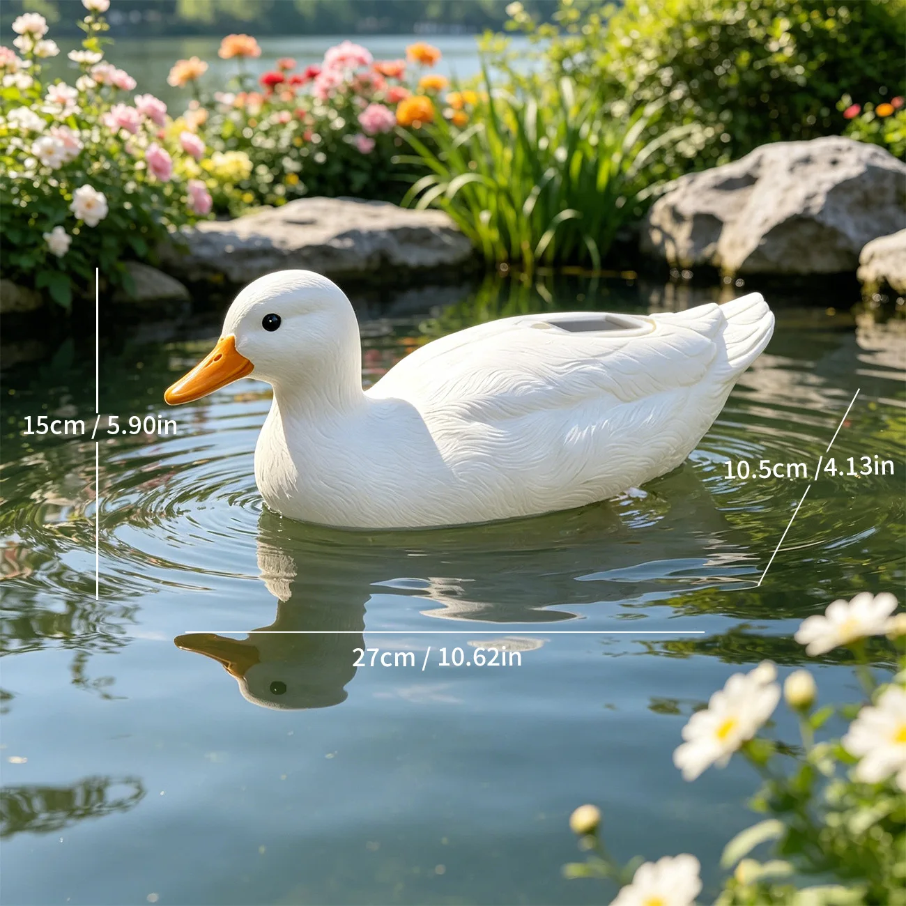 Decoy Duck Plastic - blow-molded balanced floating duck garden pond