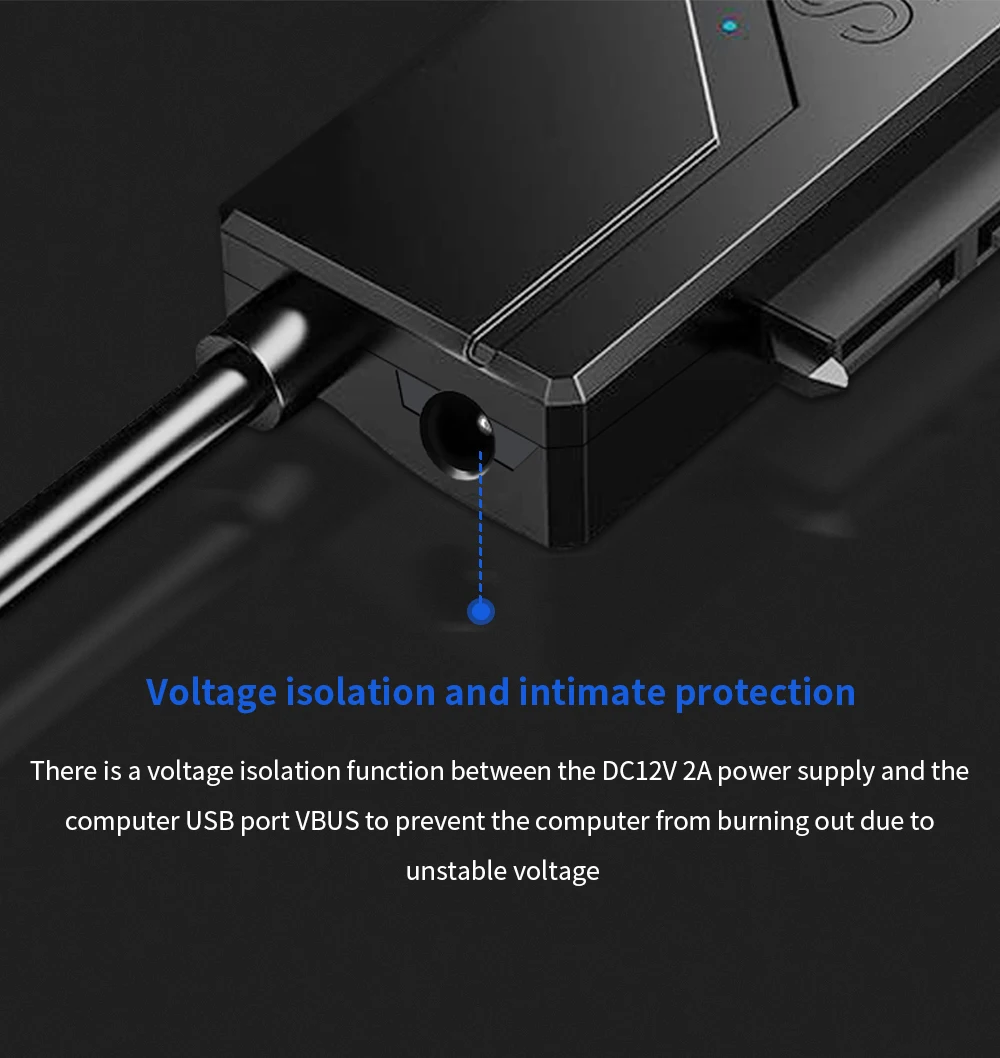 TISHRIC USB-SATA-Kabel, USB 3.0 auf 22-poliger SATA-Adapter, unterstützt 3,5 2,5 Zoll externe HDD SSD-Festplatte, externer Festplattenleser – Detail 7
