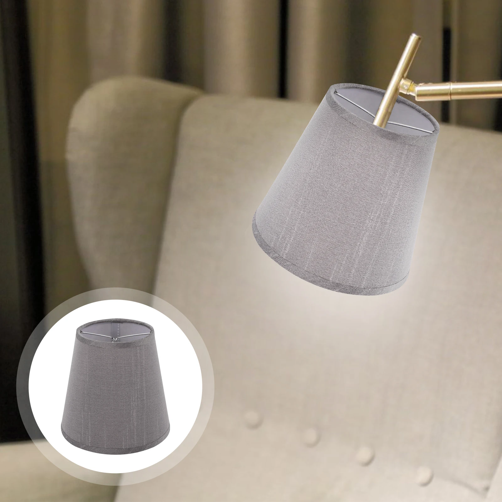 

3pcs Fabric Lampshade Cloth Metal Durable Practical Small Drum Light Table Floor Medium Chandeliers Round Bedroom Living Room