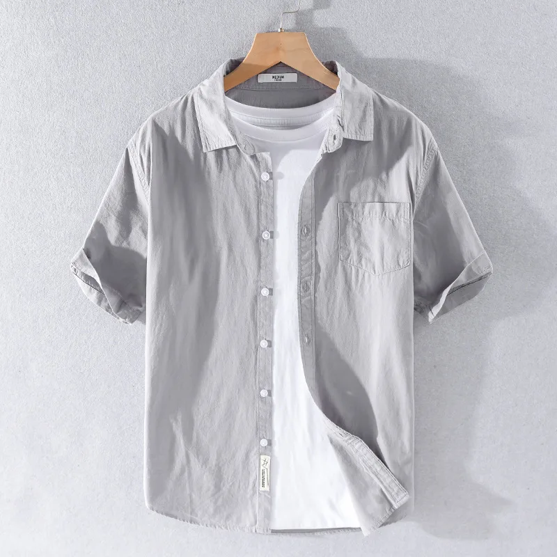 

Loose Fit Men's Short Sleeve T-Shirt Pure Cotton Casual Thin Style Summer Fashion Urban Wear Daily Pocket Design Color