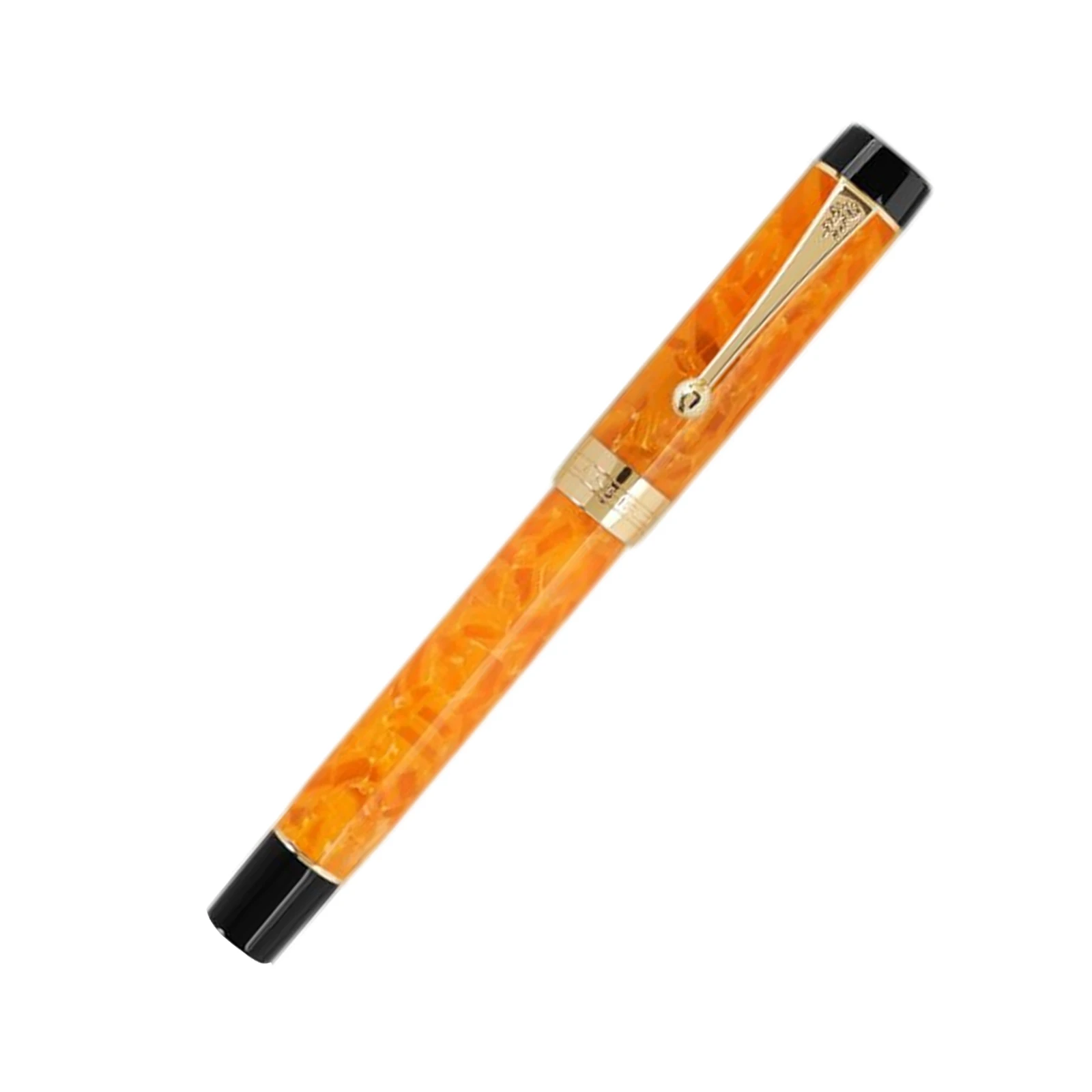 Jinhao 100 Centennial Resin Fountain Pen Orange Iridum F Nib with Converter gold Clip Business Office supplies Writing gift Pens