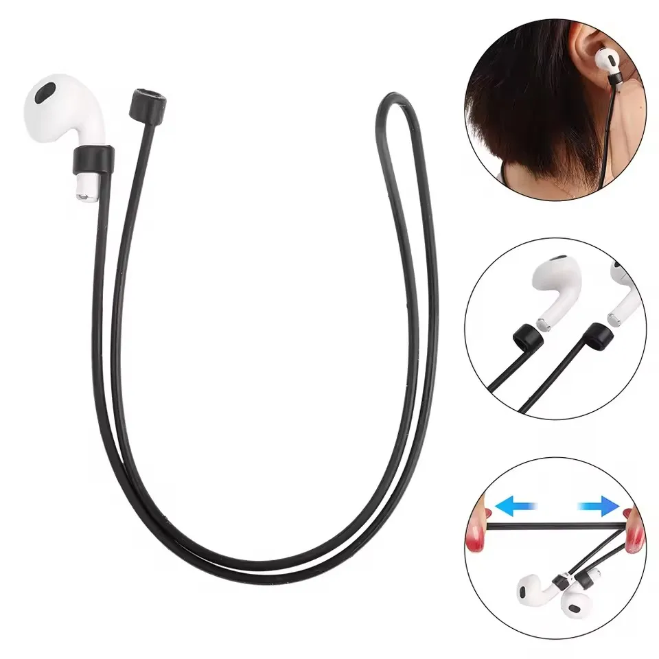 Anti-Lost Silicone Earphone Rope Holder Cable For AirPods 3 2 1 Pro Wireless Bluetooth Headphone Neck Sports Strap Cord String view 3