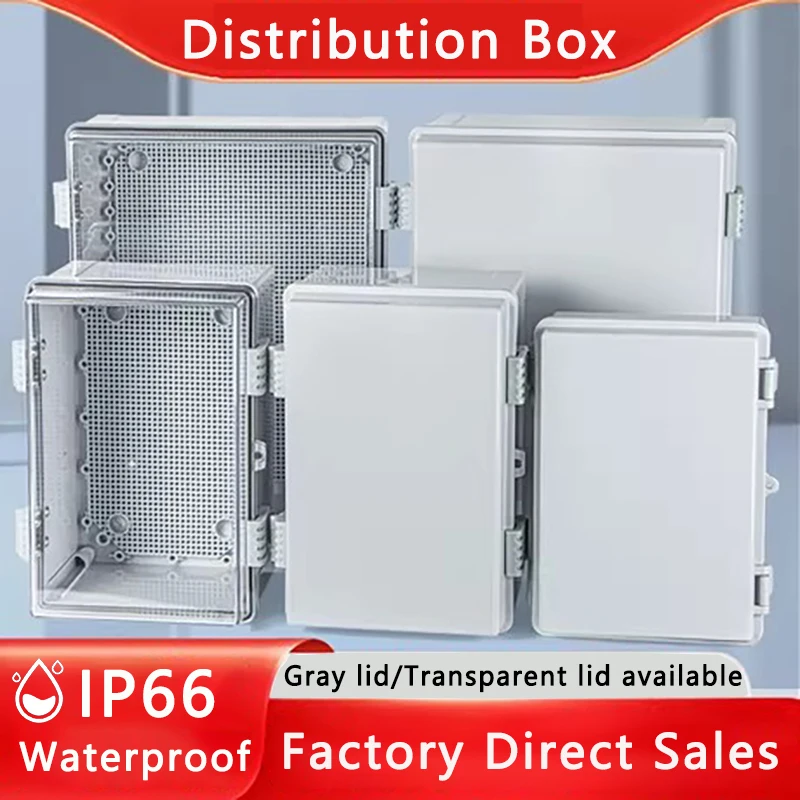 IP66 Waterproof Outdoor Plastic Enclosure Electrical Power Junction Box ABS Distribution Connections Case for Electronics