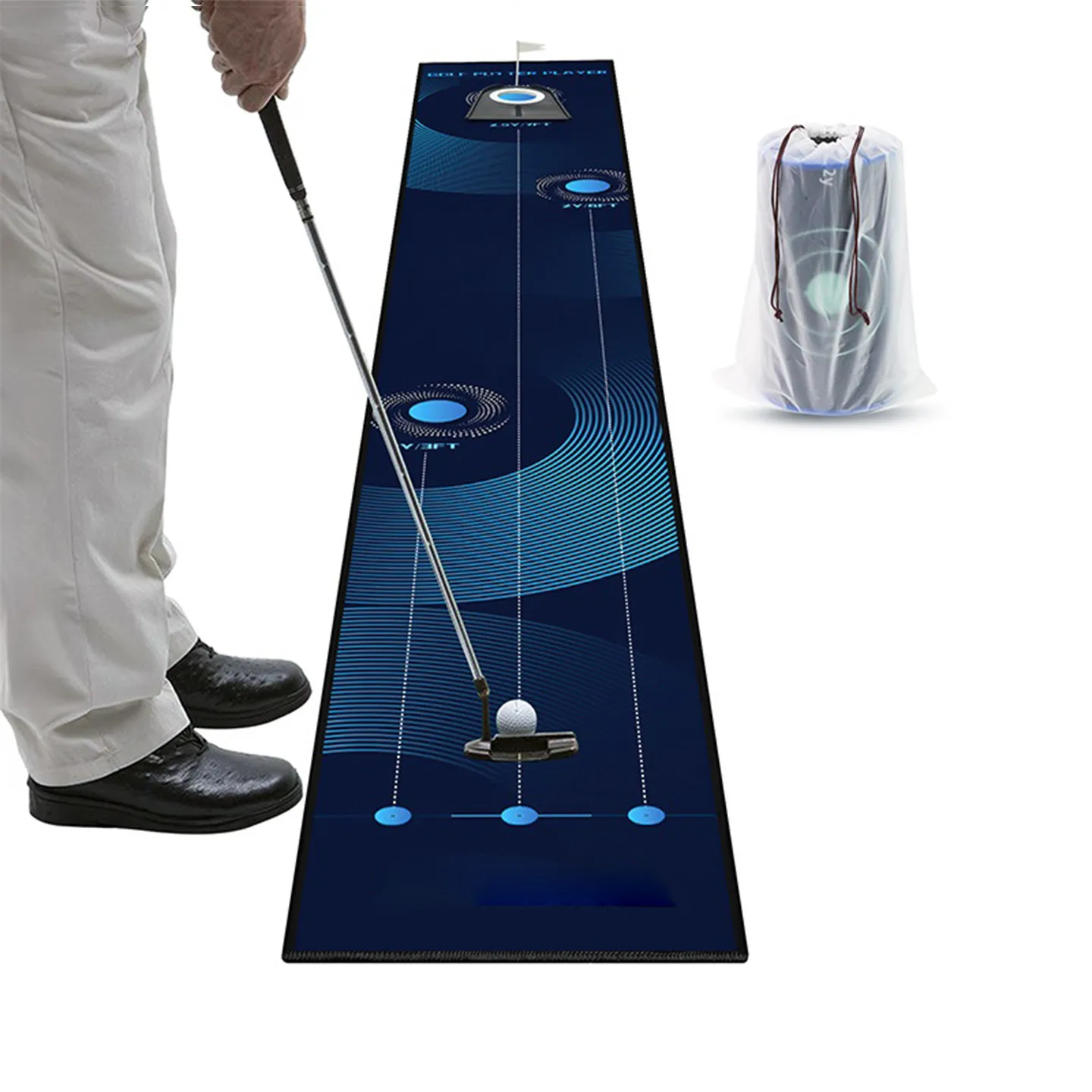 VIKAMA Indoor Golf Putter Mat Multi Distance Target Home Office Putter Practice Carpet Home Decoration