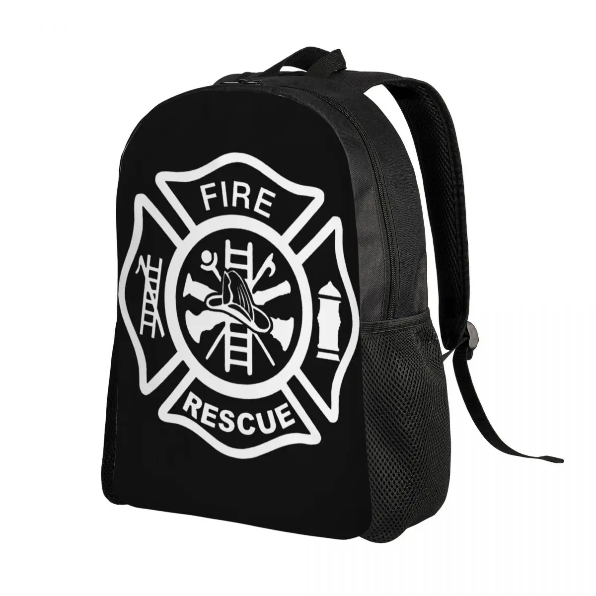 Customized Fire Rescue Firefighter Laptop Backpack Men Women Casual Bookbag for School College Student Bags