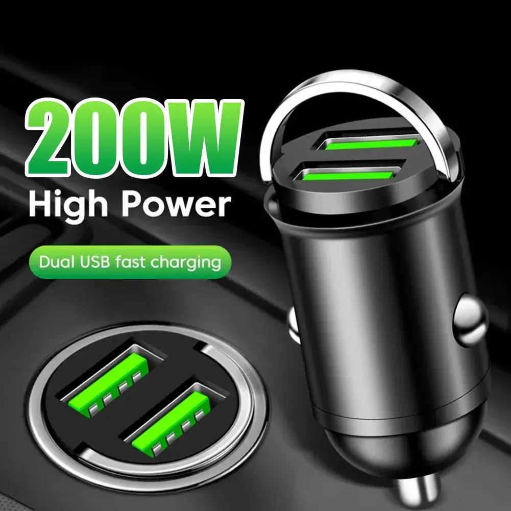 200w Car Invisible Fast Charger Super Fast Charging Interior Lighter Cigarette Automotive Portable Mini Car Adapter Accesso W7Q8