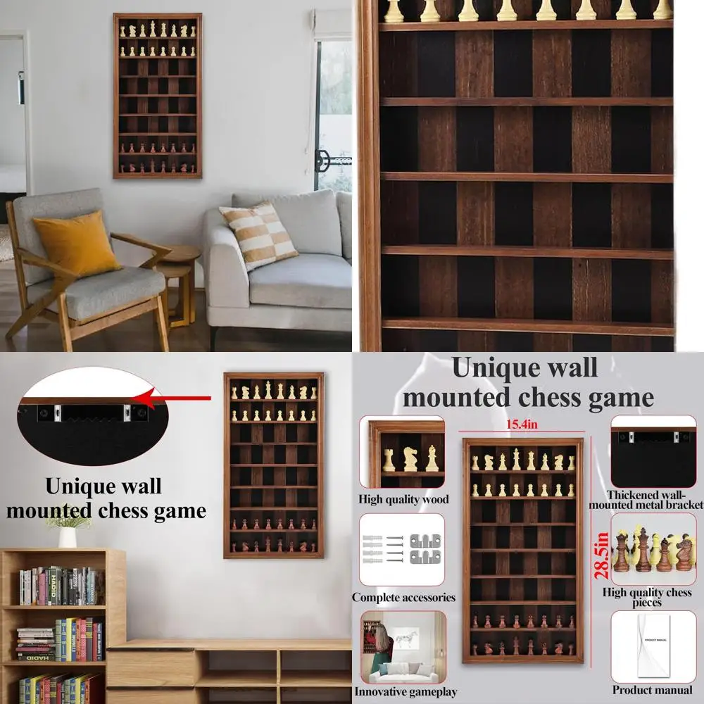 

Vertical Wooden Giant Chess Set - Flame Design for Home Decor and Family Fun