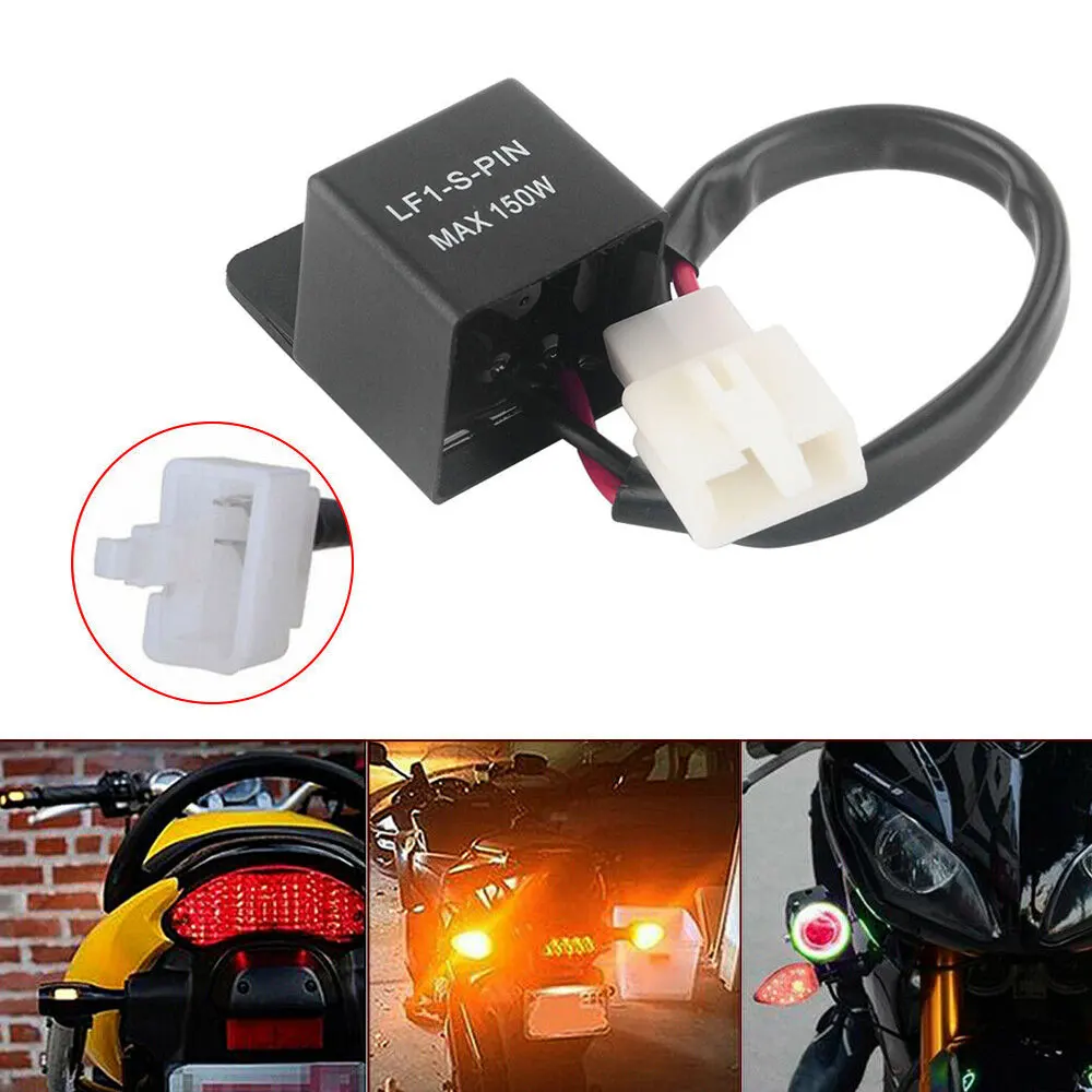 

Waterproof 2-Pin 12V Electronic LED Flasher Relay Fix Motorcycle Turn Signal Lights Blinker Exterior Motorcycle Accessories