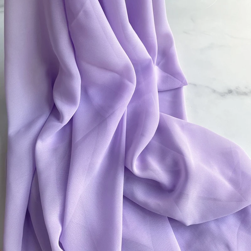 Pink Purple Chiffon Fabric Drape Curtain Georgette Cloth For Dress Shirt Handmade DIY Backdrops Decoration Sewing Material