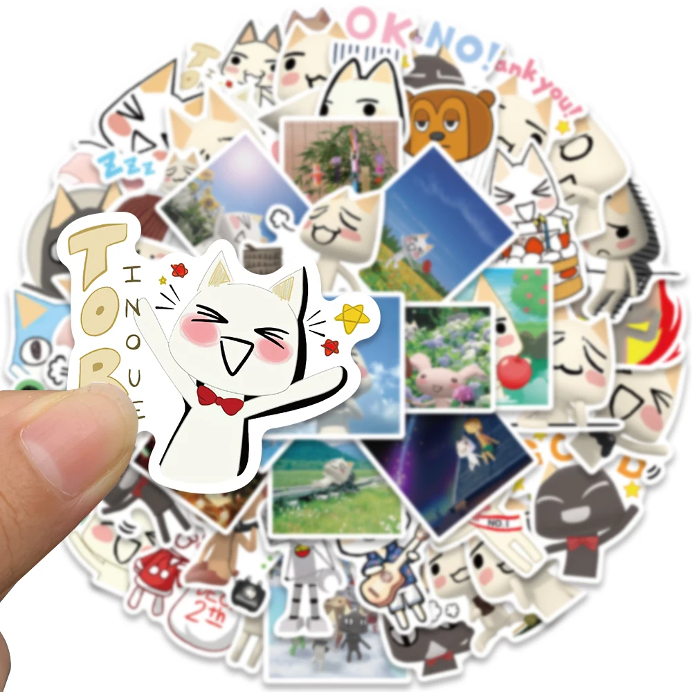 50pcs Funny Cartoon Cat Animal Stickers For Water Bottle Laptop Guitar Luggage Phone DIY Waterproof Graffiti Vinyl Car Decals