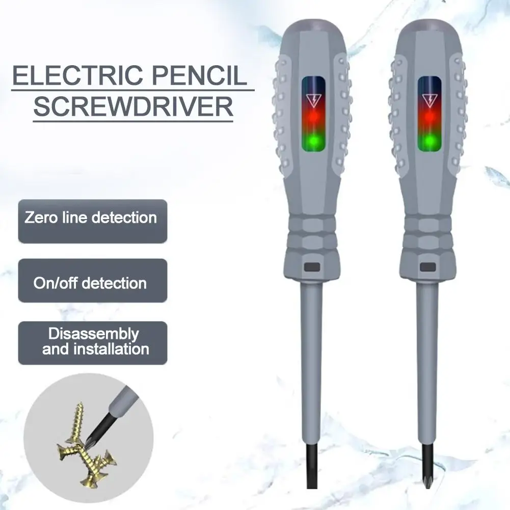 Dual-Light Electric Test Pen Screwdriver Measuring Electric Pen Screwdriver With Induction, Portable Electrical Circuit Tester