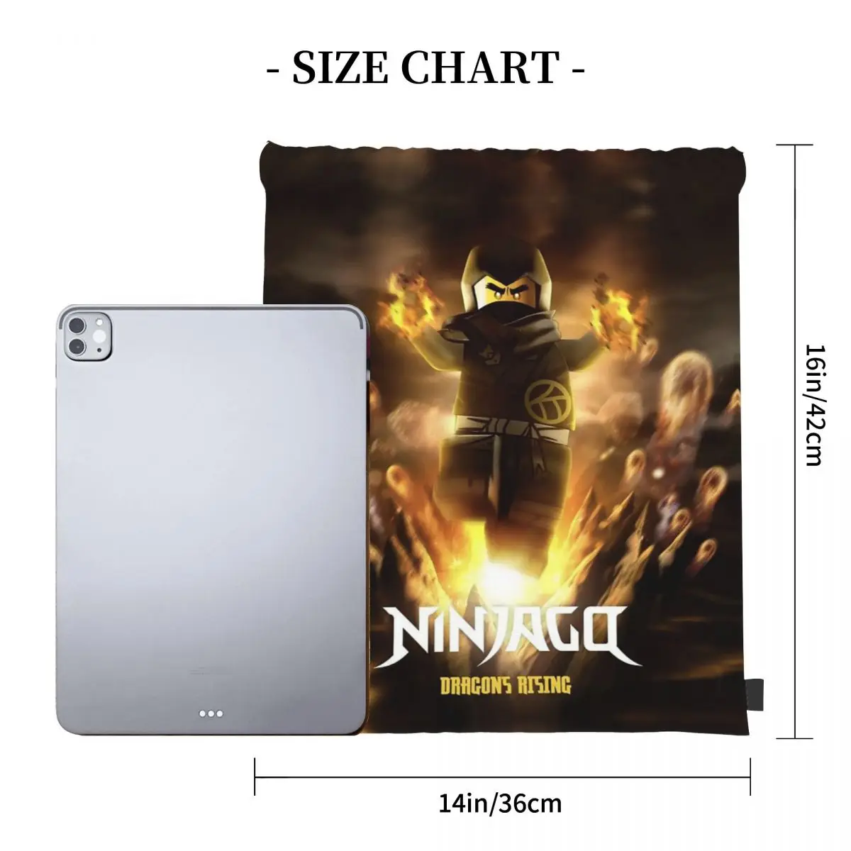 Ninjagos Ninja Warrior Rucksäcke, multifunktional, tragbar, mit Kordelzug, Sporttasche, Büchertaschen für Mann und Frau, Schule