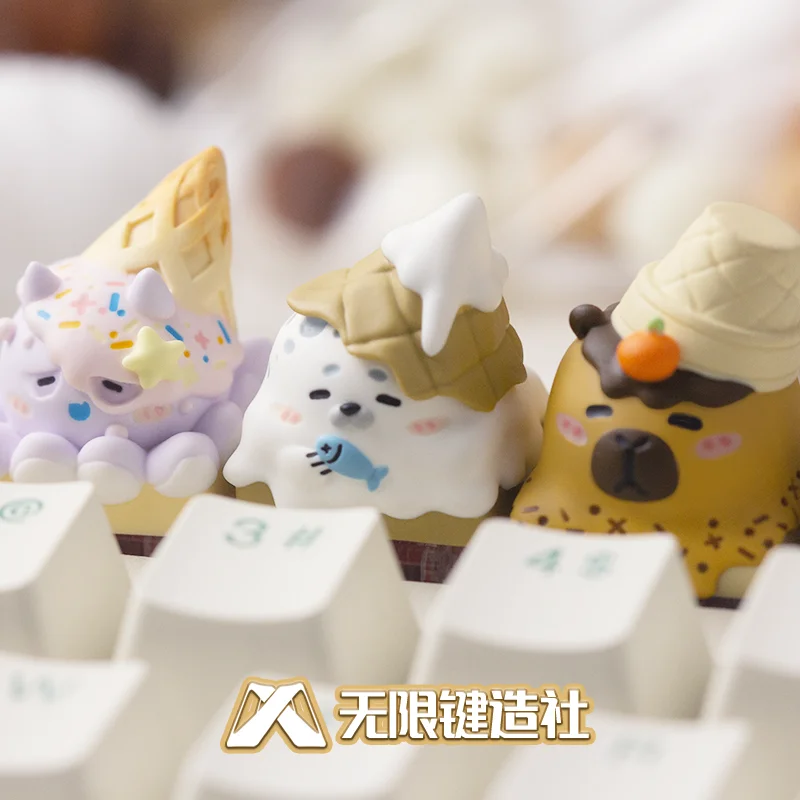 

Egg cone ice cream series cute keycaps original personalized customization resin mechanical keyboard keycaps single ESC key