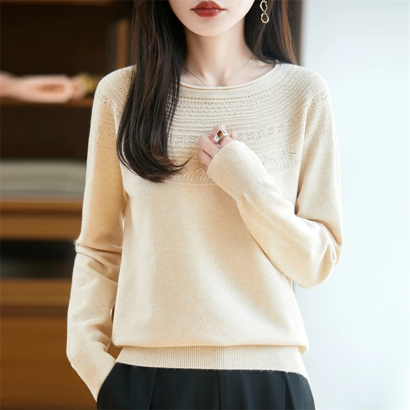 

Autumn And Winter Women's Semi-High-Neck Solid-Color Pullover, Long-Sleeved, Fashionable And Comfortable Knitted Sweater -WQ129