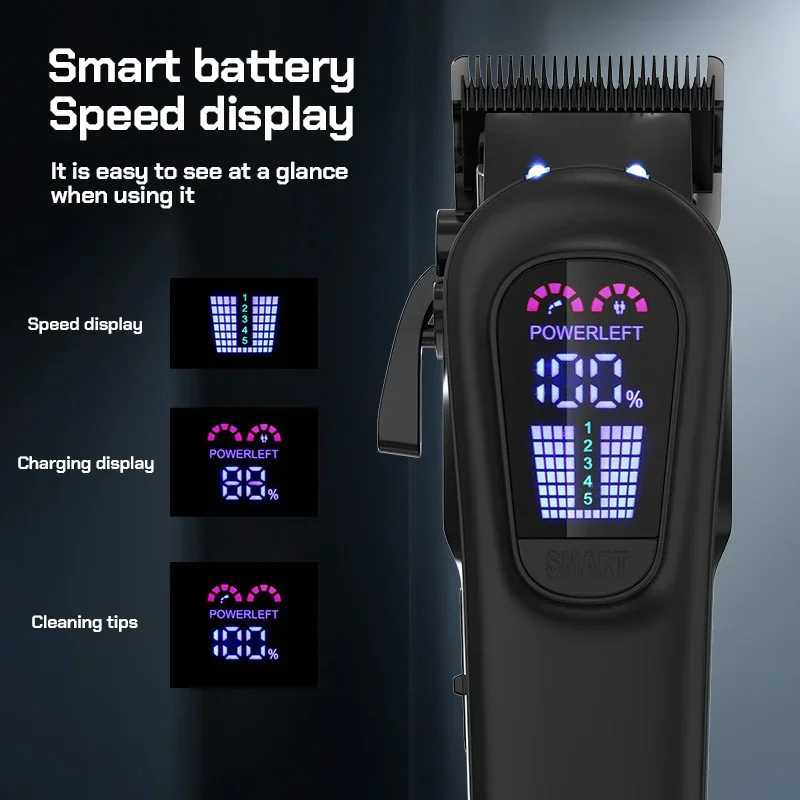 5-سرعات المحرك المهنية مجموعة 3 ألوان مقص الشعر L-939W 5-سرعة تعديل اللاسلكي المتقلب أدوات الحلاق صالون الحلاقة للرجال
