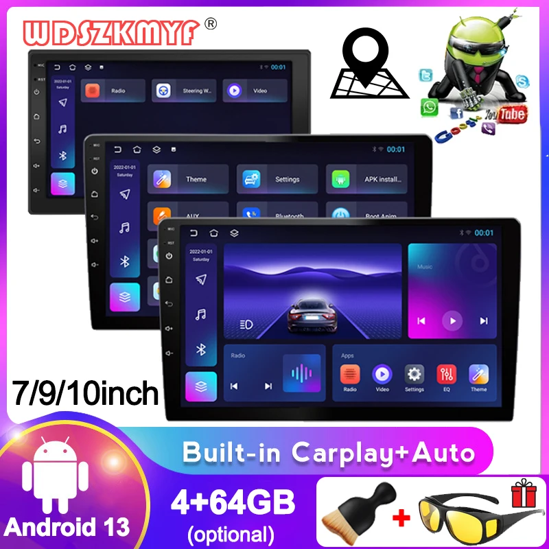 Universal Android13 7 9 10inch Car Radio GPS Radio Stereo Receiver Player 64G Multimedia Player wireless CarPlay Android Auto