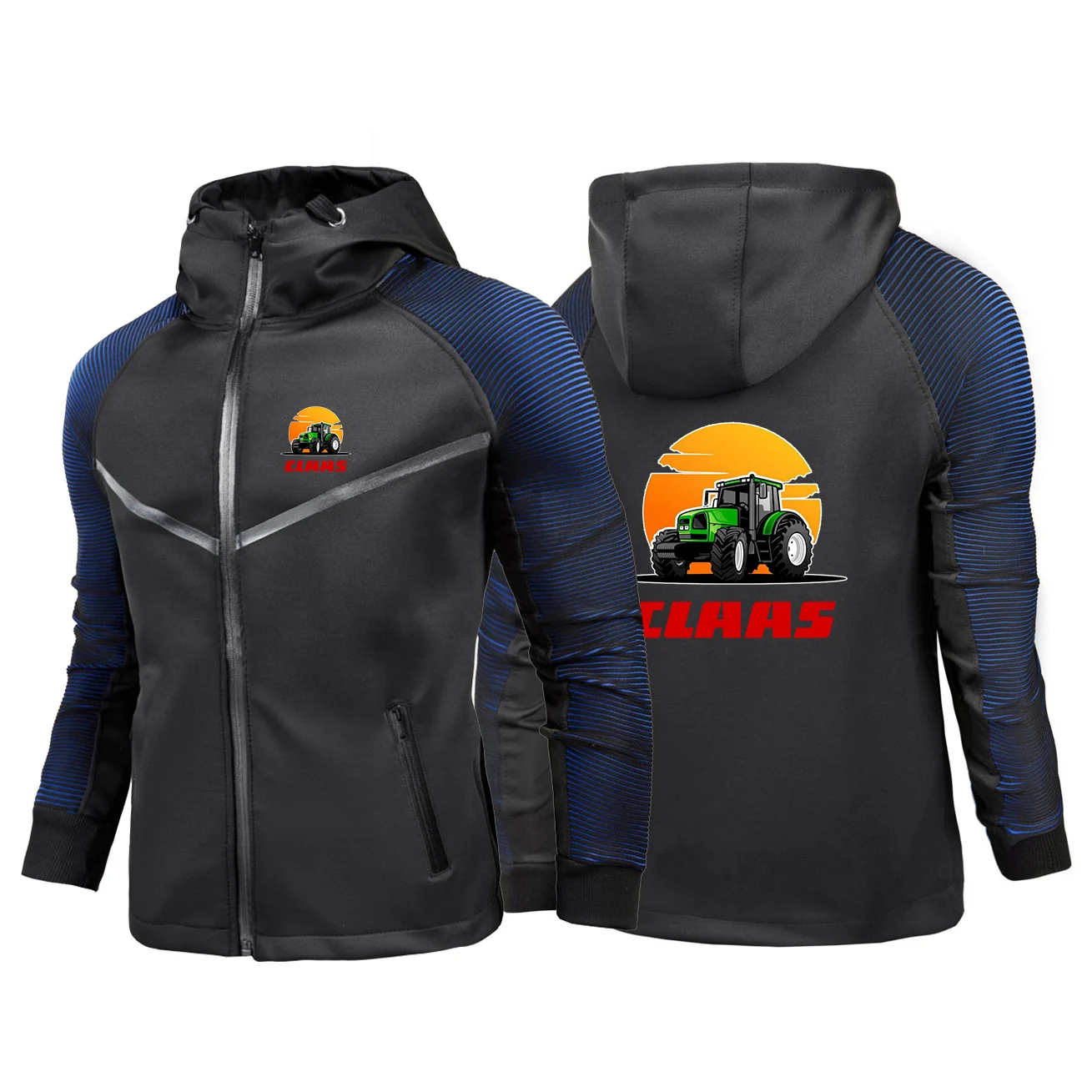 

2026 Tractor Claas Print Spring And Autumn Men's New Racing Suit Casual Comfortable Cycling Motorcycle Zipper Coat