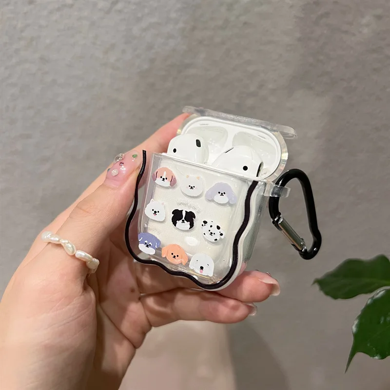 Korean Cartoon Cat Dog Earphone Case For Airpods 4 1/2 Wireless Earphone Cover Protective Case For Apple Airpods Pro 2nd 3 Bag