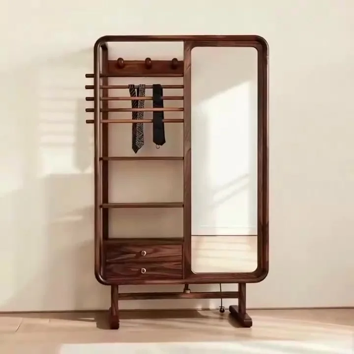 

Напольная вешалка для одежды в спальне, зеркало, встроенная домашняя полка для гостиной