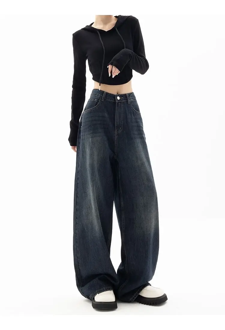 Wide Leg Jeans Women Pants Vintage Blue Jeans Woman High Waist Streetwear Denim Female Harajuku Clothing Clothes