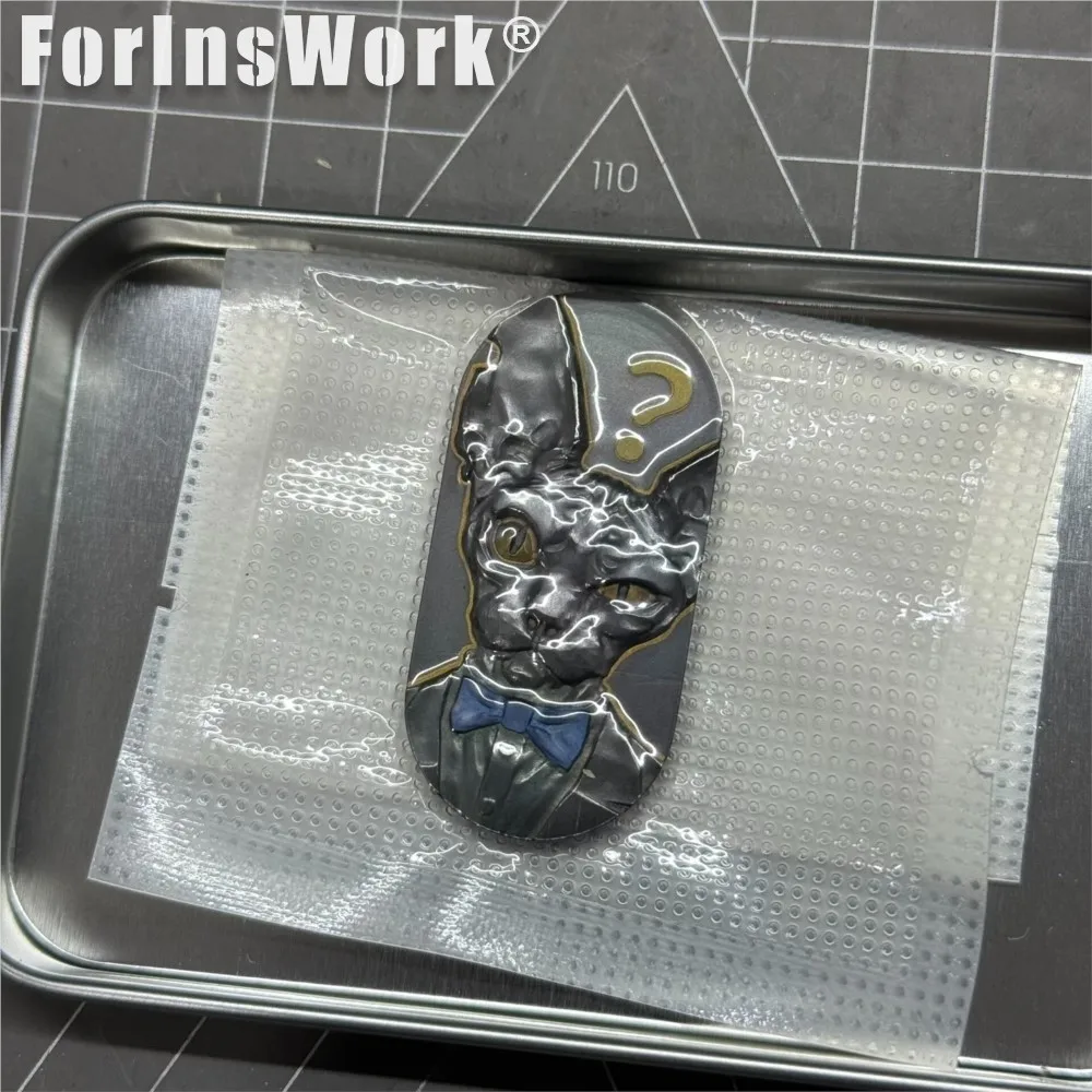 TK EDC Zirconium Cat Patch GLIDE Stainless Steel Fidget Slider Pendant Universal Patch Antistres Toys