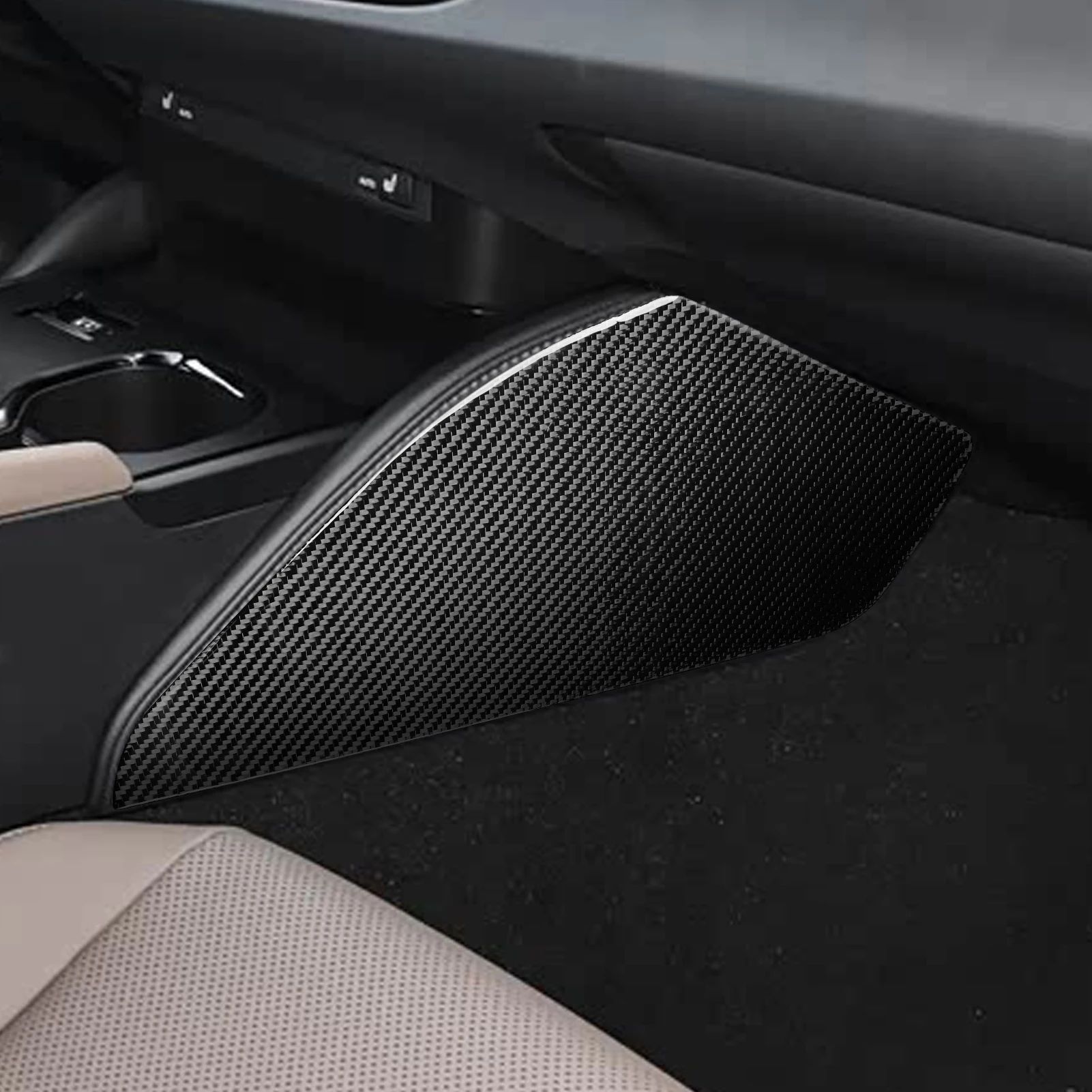 Real Carbon Fiber Car Accessories Gear Side Panel Trim Soft Sticker For Lexus ES200/250/260/300h/350 2018 19 20 21 22 23 24 2025