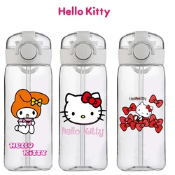 Hello Kitty  Cup Clear Brand High Quality Water Bottle Outdoor Sport Leak Proof Cute Plastic School Water Bottle for Kids 400ML