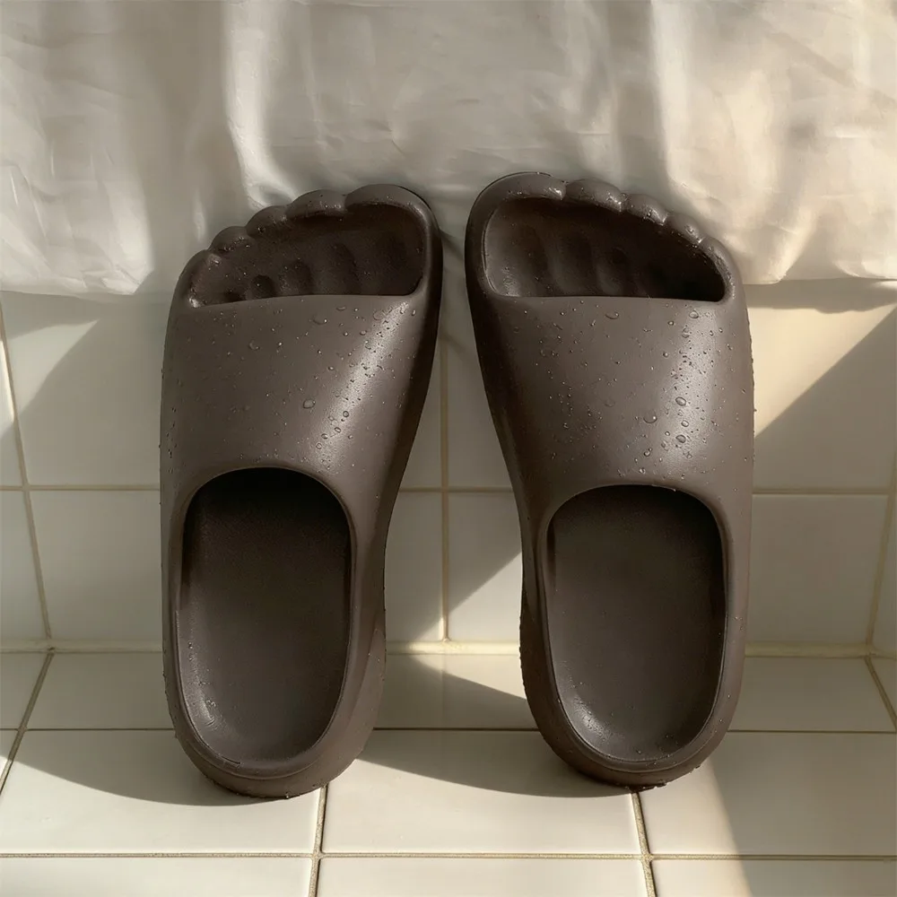 Comfortable Waterproof Foot Shape Slippers Light Weight Non-Slip Feet Sole Slippers EVA Soft Bottom Men Women Slides Home