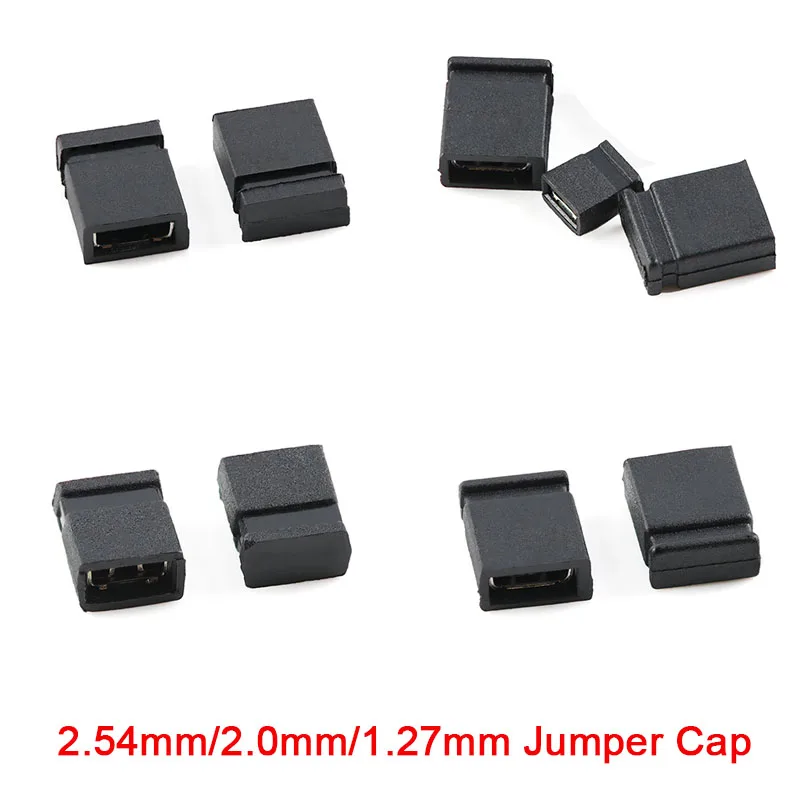 20Pcs Closed Short Circuit Cap 2.54mm 2.0mm 1.27mm Jumper Cap Pin Block Connector for 2.54mm Header