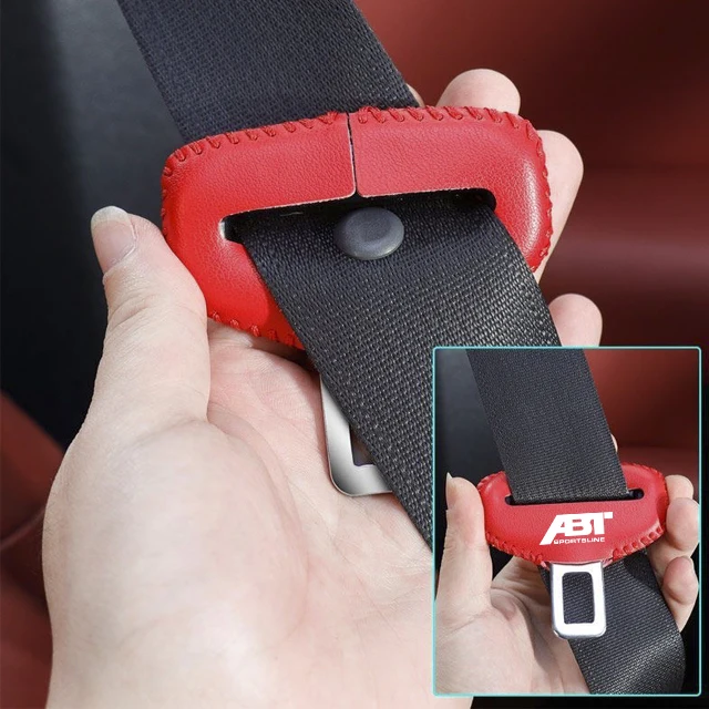 2 قطعة مقعد السيارة حزام مشبك غطاء حامي المضادة للتصادم بولي Leather الجلود ملابس حماية ل ABT أودي RS3 RS4 RS5 S4 S5 S6 SQ7
