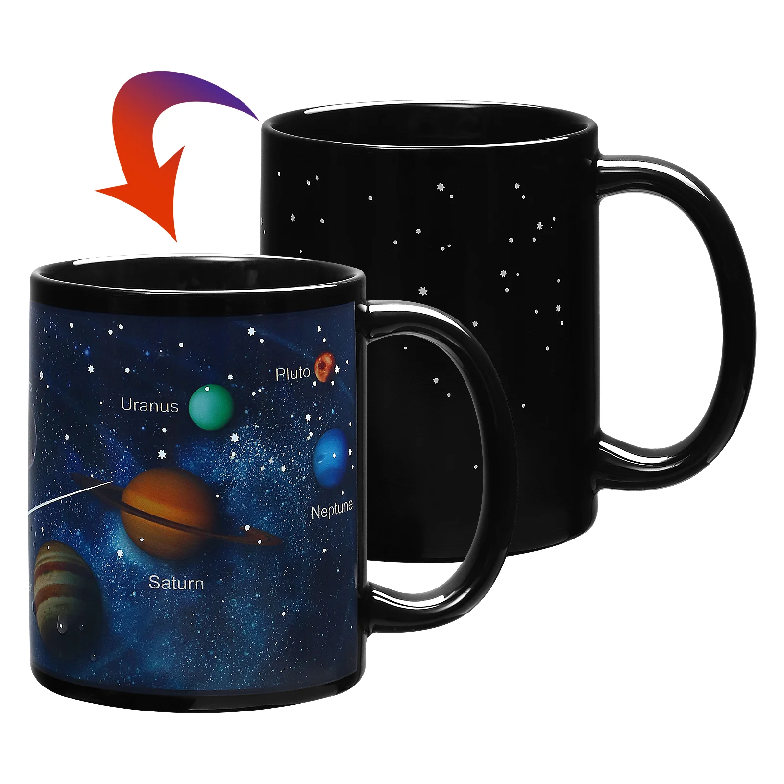 

Heat Color Changing Mug Reactive Heat- Heating Hot Water Solar System Ceramic Coffee Cup