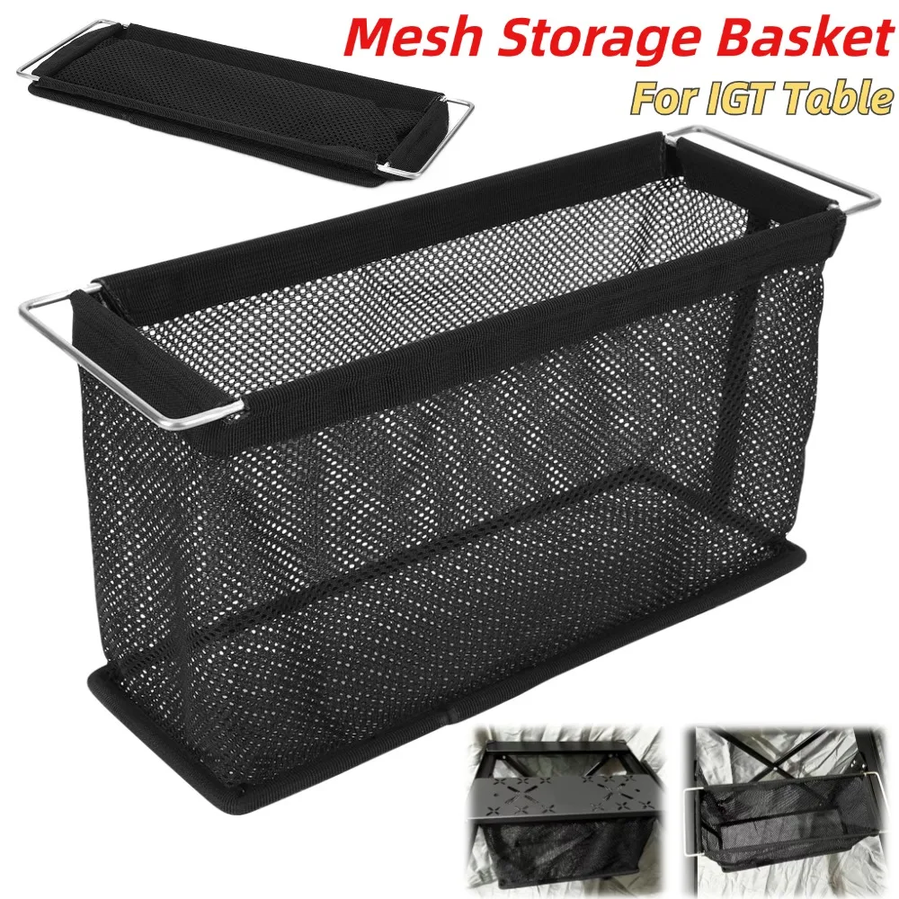 Açık Katlanır Net Çanta Piknik Masa Altında Depolama Asılı Cep IGT Ünitesi Masa Organizatör Örgü Sepet Kamp Masa Rafı