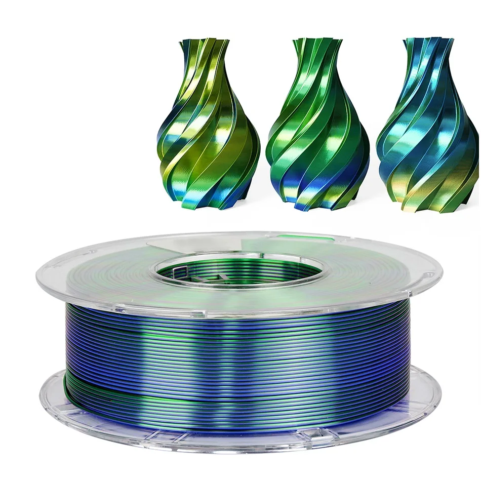 Tri-color Filament 3D Printer PLA 1kg 1.75mm Silk Filament PLA 200G Triple Filamento Impresora in 3D Printer Plastic Material