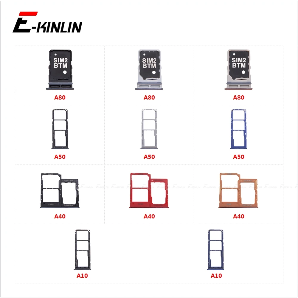 Micro SD / Sim Card Tray Socket Adapter For Samsung Galaxy A80 A50 A40 A10 A805 A505 A405 A105 Connector Slot Reader Container