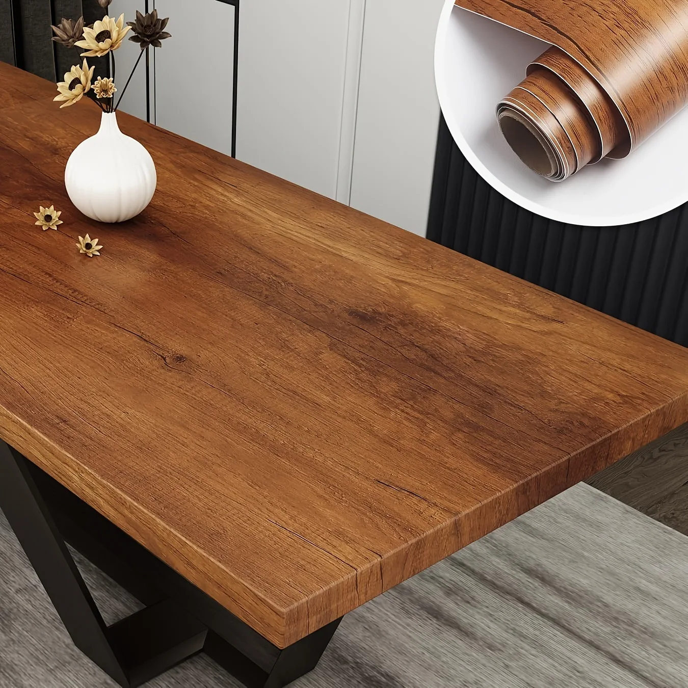 Wood Peel and Stick Waterproof Wallpaper Self-Adhesive Wallpaper Removable Vinyl Film Contact Paper for Walls Furniture DIY