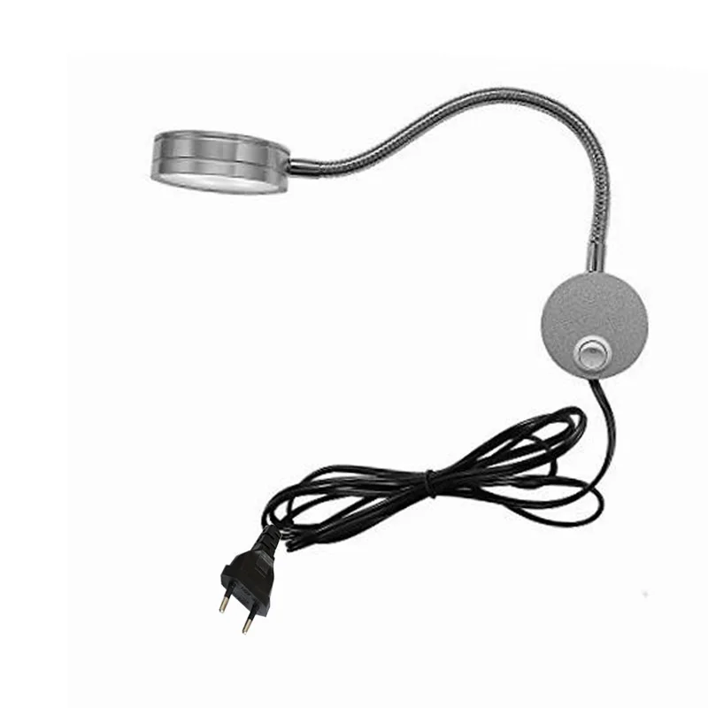 LED Hose Wall lamp flexible 3W 5W 7W bathroom mirror light silver Bedside Reading study sconces led luminaire lamps AC110V 220V
